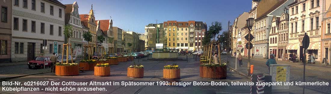 Der Cottbuser Altmarkt im Spä¤tsommer 1993