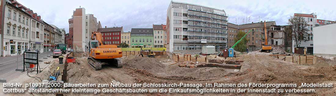 Baustelle Burgstraße in Cottbus im Jahre 2000