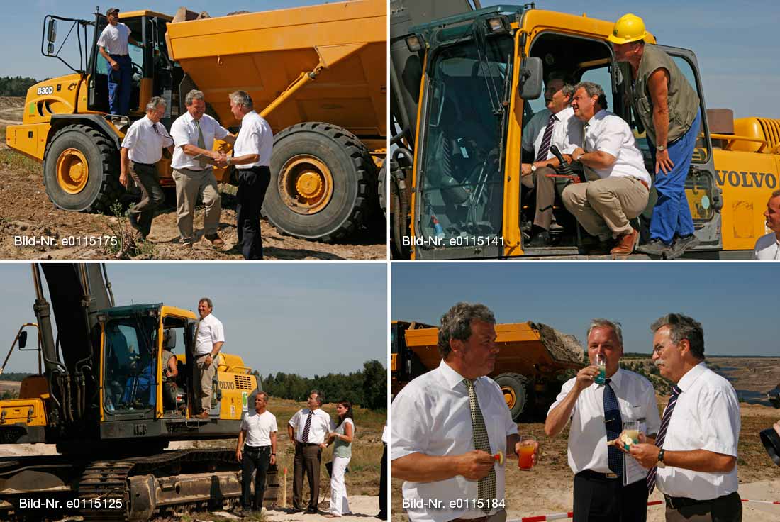 Vattenfall hatte geladen:Festveranstaltung zum ersten Spatenstich für die Gestaltung der Uferböschung des Cottbuser Ostsees am 24.08.2009