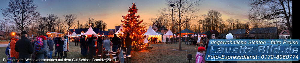 Premiere des Weihnachtsmarktes auf dem Gut Schloss Branitz in Cottbus