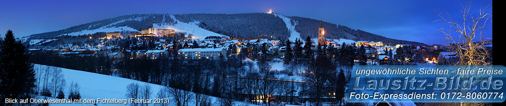 Oberwiesenthal mit dem Fichtelberg im Februar 2013